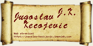 Jugoslav Kecojević vizit kartica
